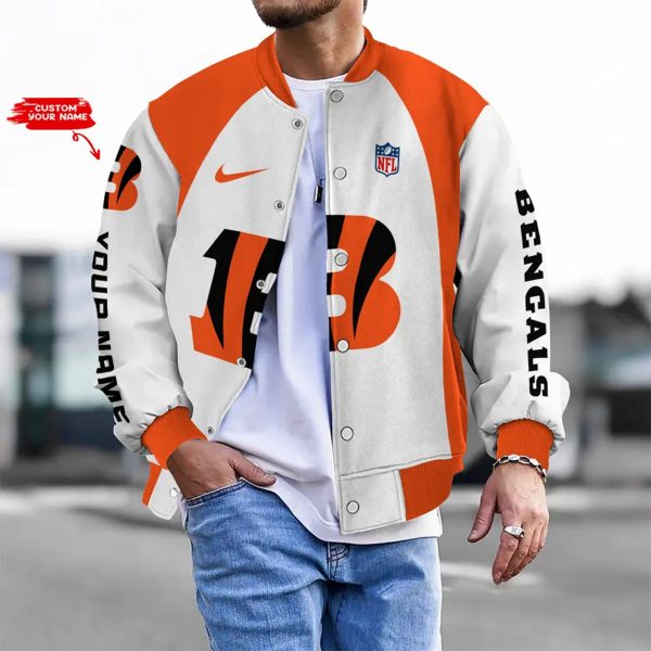 Customize Your Name With CIBE Button Down Baseball Varsity Bomber Jacket