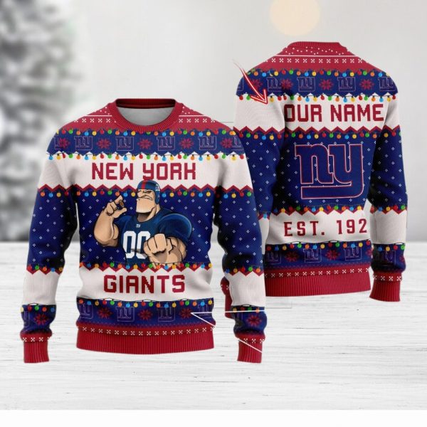 NYG Knit Pattern Ugly Christmas Sweater SW005 NF