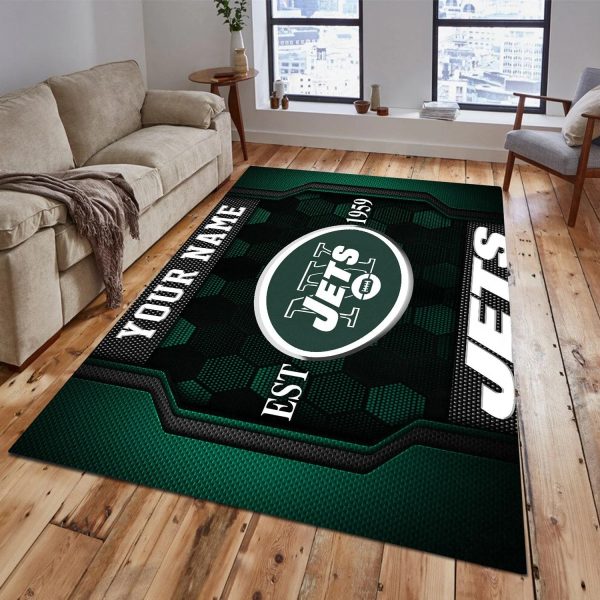 Customize Your Name With NYJ Living Room Carpet Rugs Ver 1